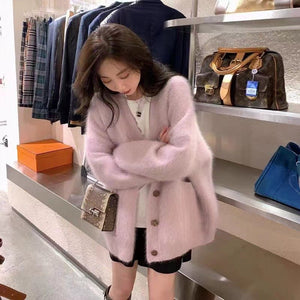 Korean soft waxy sweater knitted cardigan - Negative Apparel