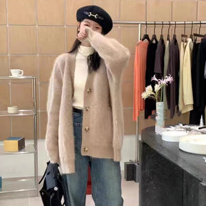 Korean soft waxy sweater knitted cardigan - Negative Apparel