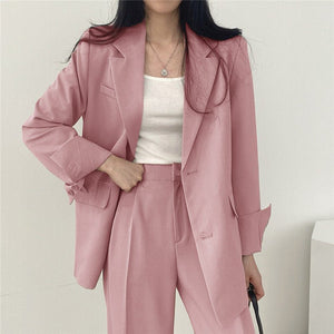 Korean style casual women office suit set - Negative Apparel