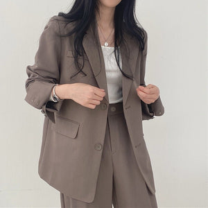 Korean style casual women office suit set - Negative Apparel
