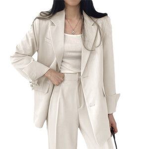 Korean style casual women office suit set - Negative Apparel