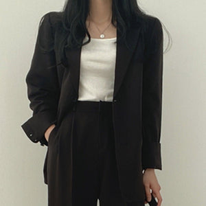 Korean style casual women office suit set - Negative Apparel