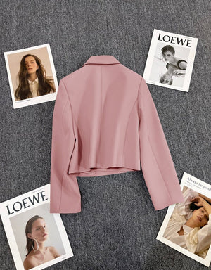 Korean style loose straight tube slim 2025 spring Office Jacket - Negative Apparel