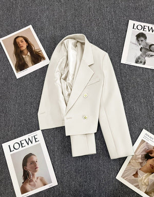 Korean style loose straight tube slim 2025 spring Office Jacket - Negative Apparel