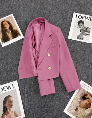 Korean style loose straight tube slim 2025 spring Office Jacket - Negative Apparel