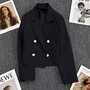 Korean style loose straight tube slim 2025 spring Office Jacket - Negative Apparel