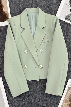 Korean style loose straight tube slim 2025 spring Office Jacket - Negative Apparel