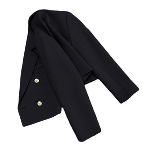 Korean style loose straight tube slim 2025 spring Office Jacket - Negative Apparel