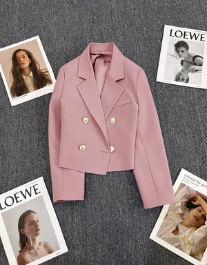 Korean style loose straight tube slim 2025 spring Office Jacket - Negative Apparel