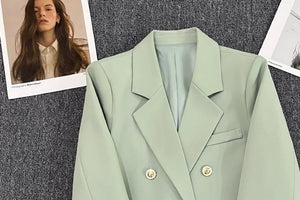 Korean style loose straight tube slim 2025 spring Office Jacket - Negative Apparel