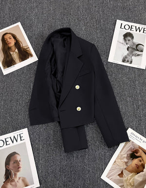 Korean style loose straight tube slim 2025 spring Office Jacket - Negative Apparel