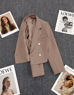 Korean style loose straight tube slim 2025 spring Office Jacket - Negative Apparel