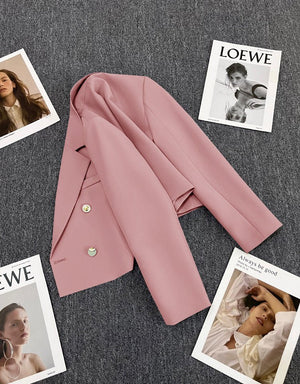 Korean style loose straight tube slim 2025 spring Office Jacket - Negative Apparel