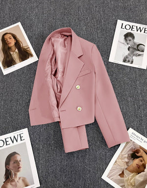 Korean style loose straight tube slim 2025 spring Office Jacket - Negative Apparel