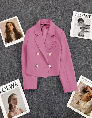 Korean style loose straight tube slim 2025 spring Office Jacket - Negative Apparel