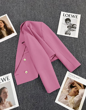 Korean style loose straight tube slim 2025 spring Office Jacket - Negative Apparel