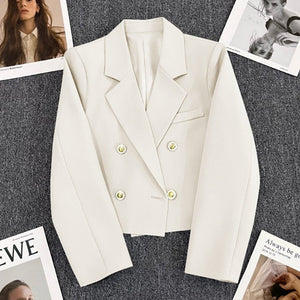 Korean style loose straight tube slim 2025 spring Office Jacket - Negative Apparel