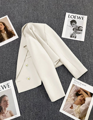 Korean style loose straight tube slim 2025 spring Office Jacket - Negative Apparel