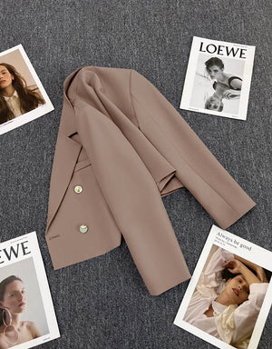 Korean style loose straight tube slim 2025 spring Office Jacket - Negative Apparel