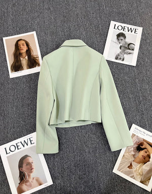 Korean style loose straight tube slim 2025 spring Office Jacket - Negative Apparel