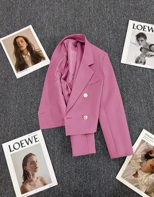 Korean style loose straight tube slim 2025 spring Office Jacket - Negative Apparel