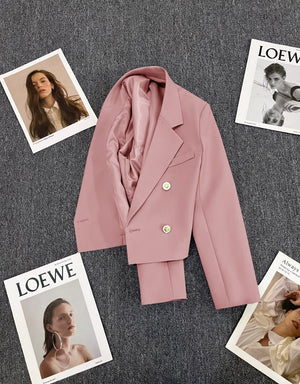 Korean style loose straight tube slim 2025 spring Office Jacket - Negative Apparel