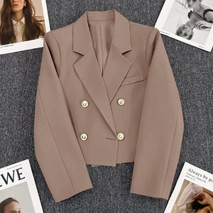 Korean style loose straight tube slim 2025 spring Office Jacket - Negative Apparel