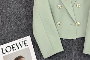 Korean style loose straight tube slim 2025 spring Office Jacket - Negative Apparel