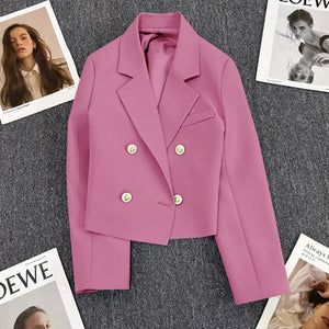 Korean style loose straight tube slim 2025 spring Office Jacket - Negative Apparel