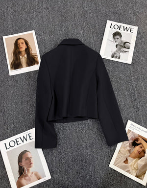 Korean style loose straight tube slim 2025 spring Office Jacket - Negative Apparel