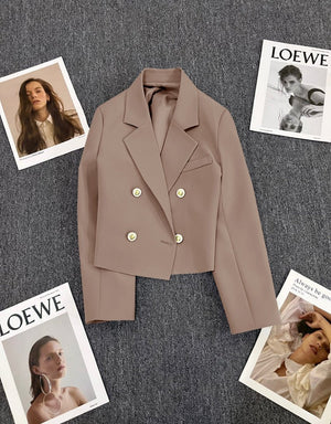 Korean style loose straight tube slim 2025 spring Office Jacket - Negative Apparel