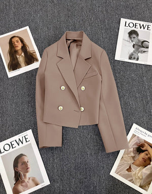 Korean style loose straight tube slim 2025 spring Office Jacket - Negative Apparel
