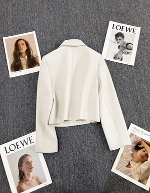 Korean style loose straight tube slim 2025 spring Office Jacket - Negative Apparel