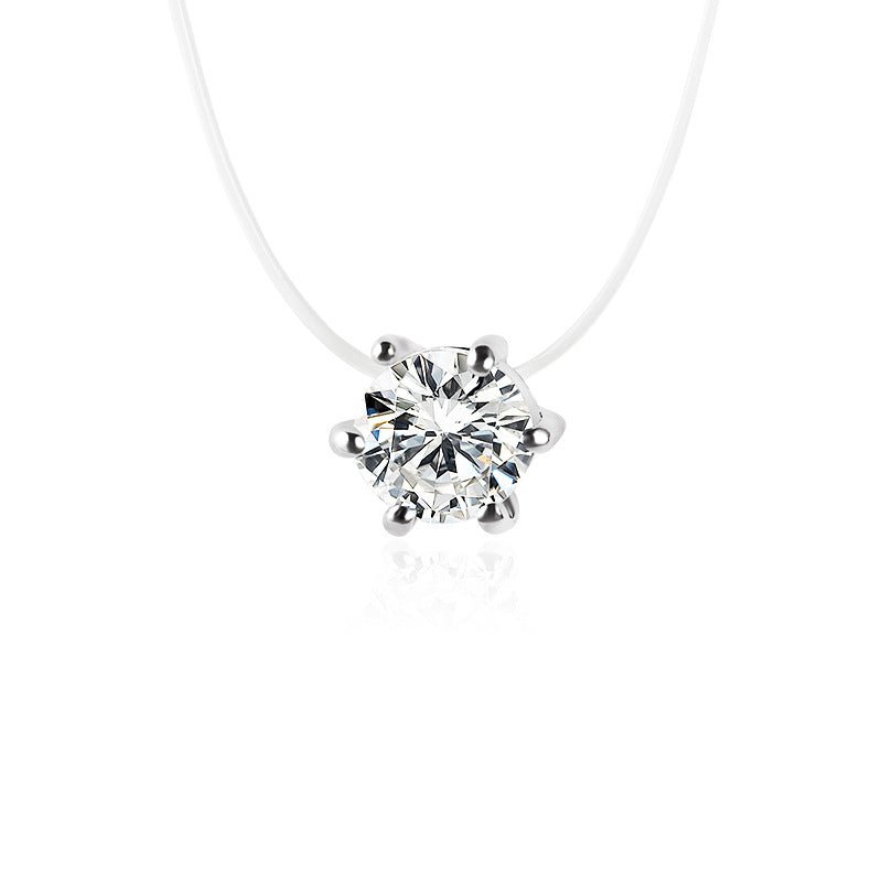 Korean style temperament pendant wholesale multi - claw diamond zircon pendant necklace female short simple clavicle chain - Negative Apparel
