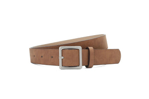 Korean style trendy square Japanese buckle belt women simple fashion all - match matte texture pu belt - Negative Apparel