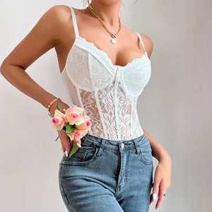 Lace slim fit backless bodysuit - Negative Apparel