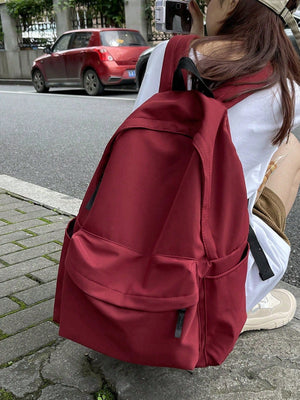 Large Capacity Solid Color Minimalist College Style Viral Backpack - Negative Apparel