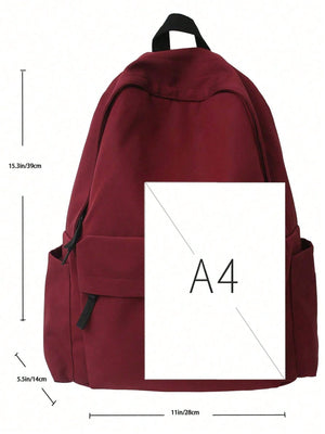 Large Capacity Solid Color Minimalist College Style Viral Backpack - Negative Apparel