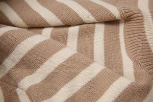 Large size loose all - match high collar knitted sweater for women + high waist drape straight casual knitted wide leg pants two - piece set - Negative Apparel