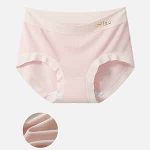 Large size panties women's modal mid - waist seamless without buttocks mulberry silk bacteriostatic crotch breathable women's briefs - Negative Apparel