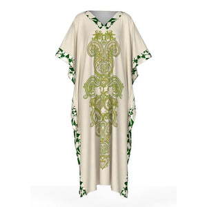 large - size printed pajamas women's spring and summer robes are elegant and high - end nightgowns DP3393 - Negative Apparel