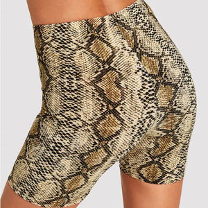 Leopard print snake print hip shorts casual pants leggings shorts - Negative Apparel