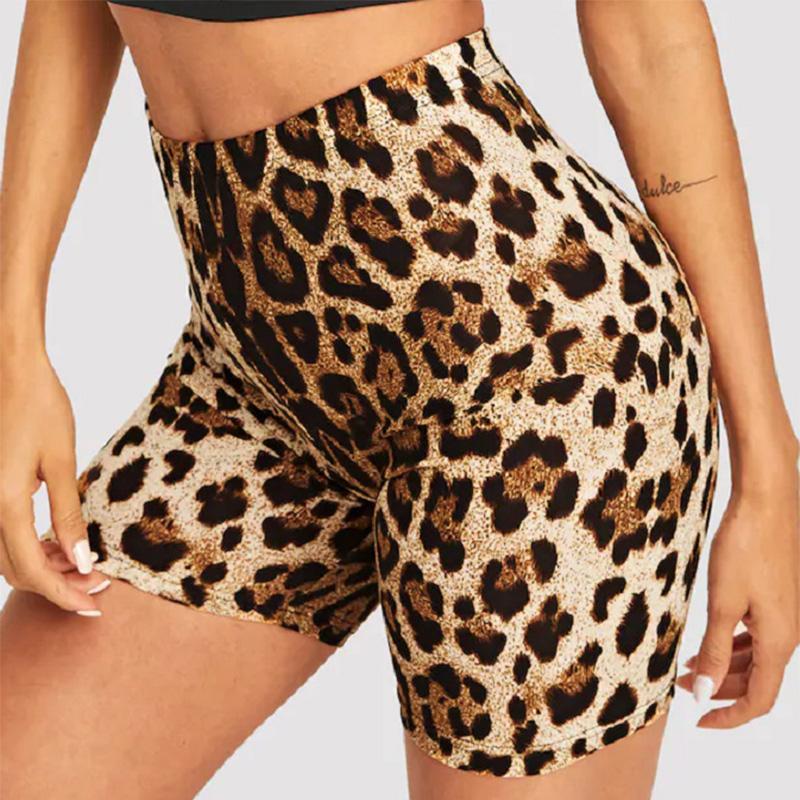 Leopard print snake print hip shorts casual pants leggings shorts - Negative Apparel