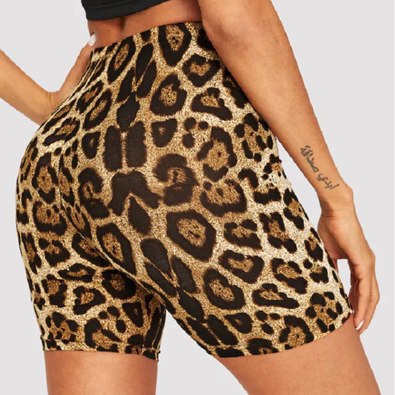 Leopard print snake print hip shorts casual pants leggings shorts - Negative Apparel