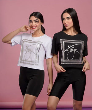 Letter Rhinestone Embedded Top - Negative Apparel