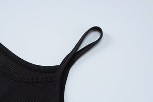 Letter rhinestone slim camisole small vest top - Negative Apparel