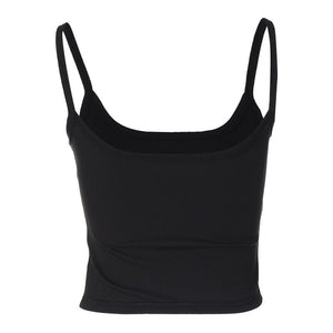 Letter rhinestone slim camisole small vest top - Negative Apparel