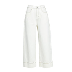 Light blue wide - leg jeans women's summer thin loose and comfortable small nine - point flanged straight - leg pants - Negative Apparel