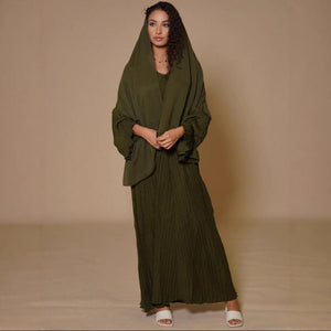 Loose and thin dress women's spring dress new high - end temperament waist long skirt - Negative Apparel