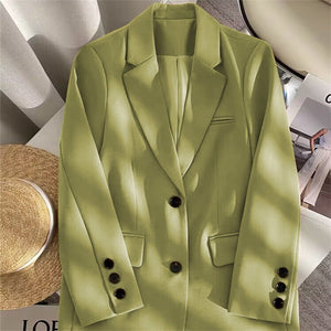 Loose Straight Blazer For Women with Black Buttons - Negative Apparel